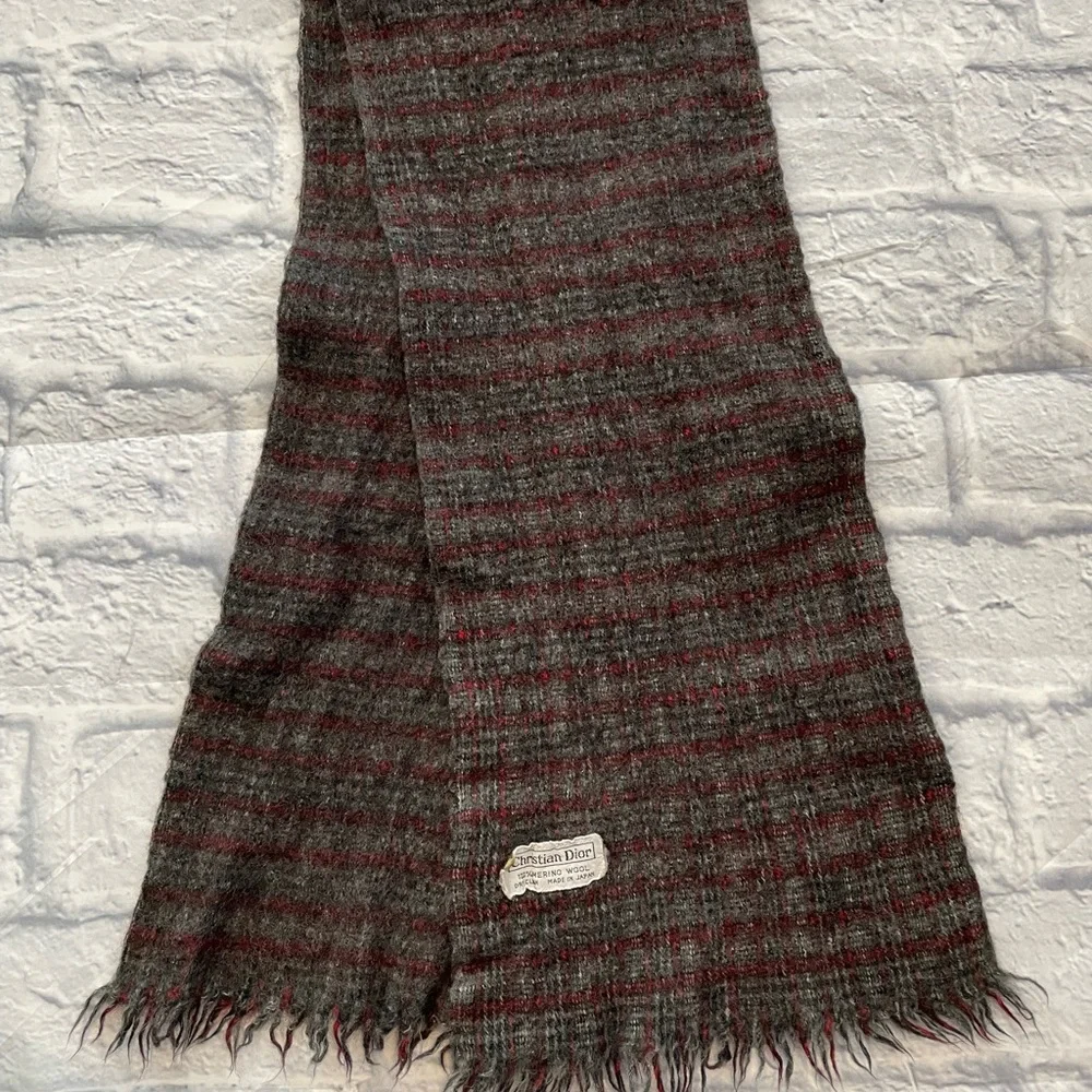 Christian Dior small wool plaid scarf wrap